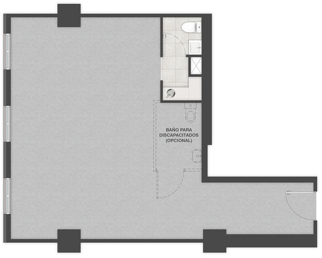 Planta de la tipología 01, 62,47 m²
