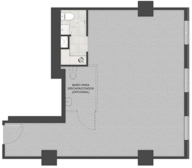 Planta de la tipología 07, 58,62 m²