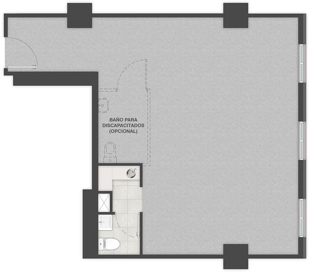 Planta de la tipología 08, 59,51 m²