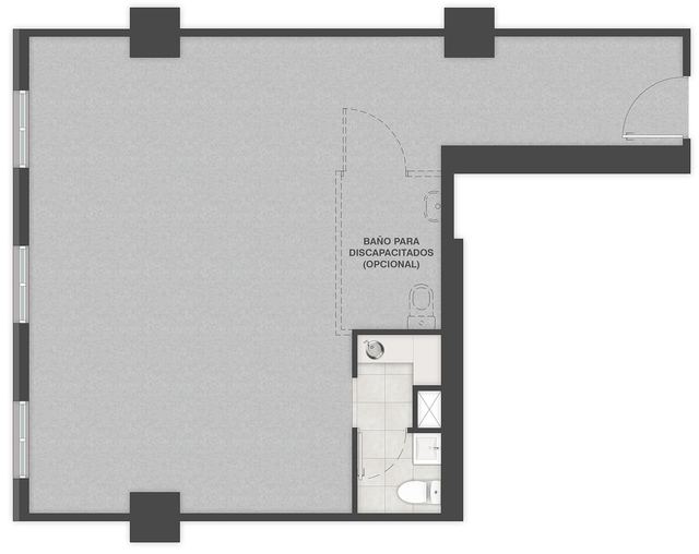 Planta de la tipología 14, 62,47 m²